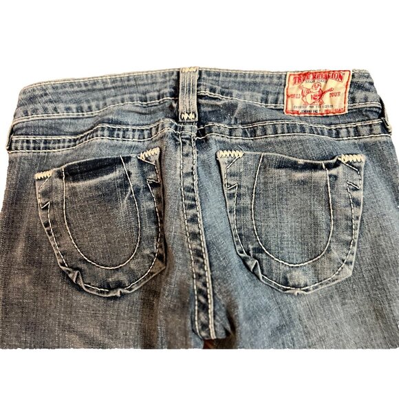 True Religion Women's Size 29W x 33L Johnny Big T Jeans Made In USA Y2K - Picture 6 of 12